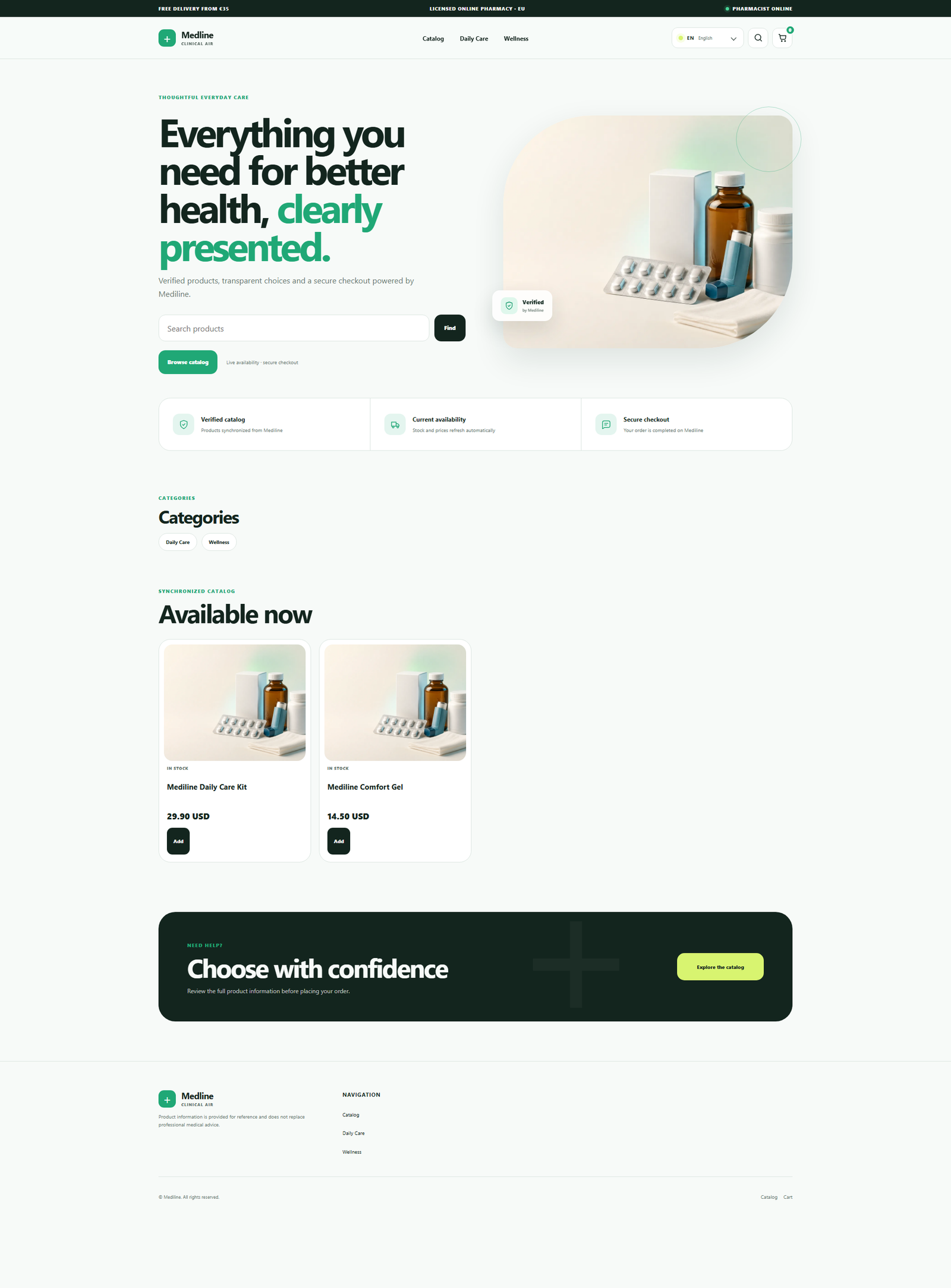 Mediline Aeris storefront preview